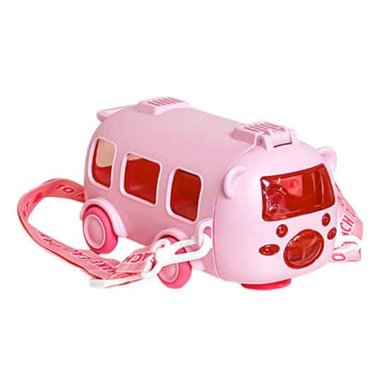 Бутылка для воды с изображением мультяшного автобуса и трубочкой 500 мл с герметичной крышкой, новинка для детей