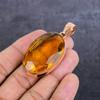 Подвеска из меди с драгоценным камнем цитрин ручной работы 2,25 дюйма S1L74