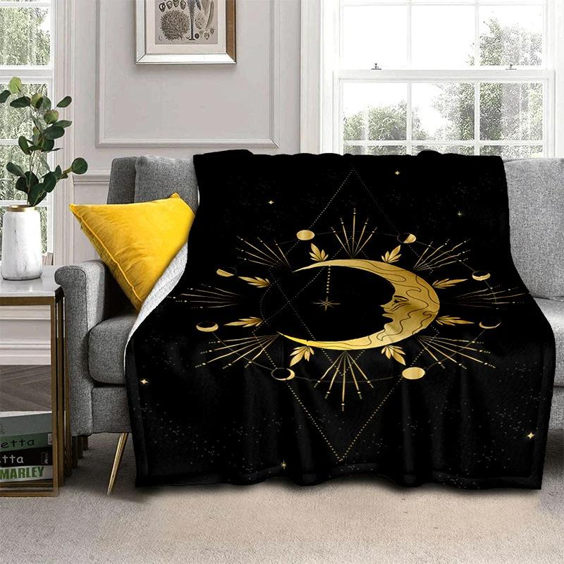 Druid Yggdrasil Tree Blanket Night Silhouette Gothic Logo Flannel Blanket