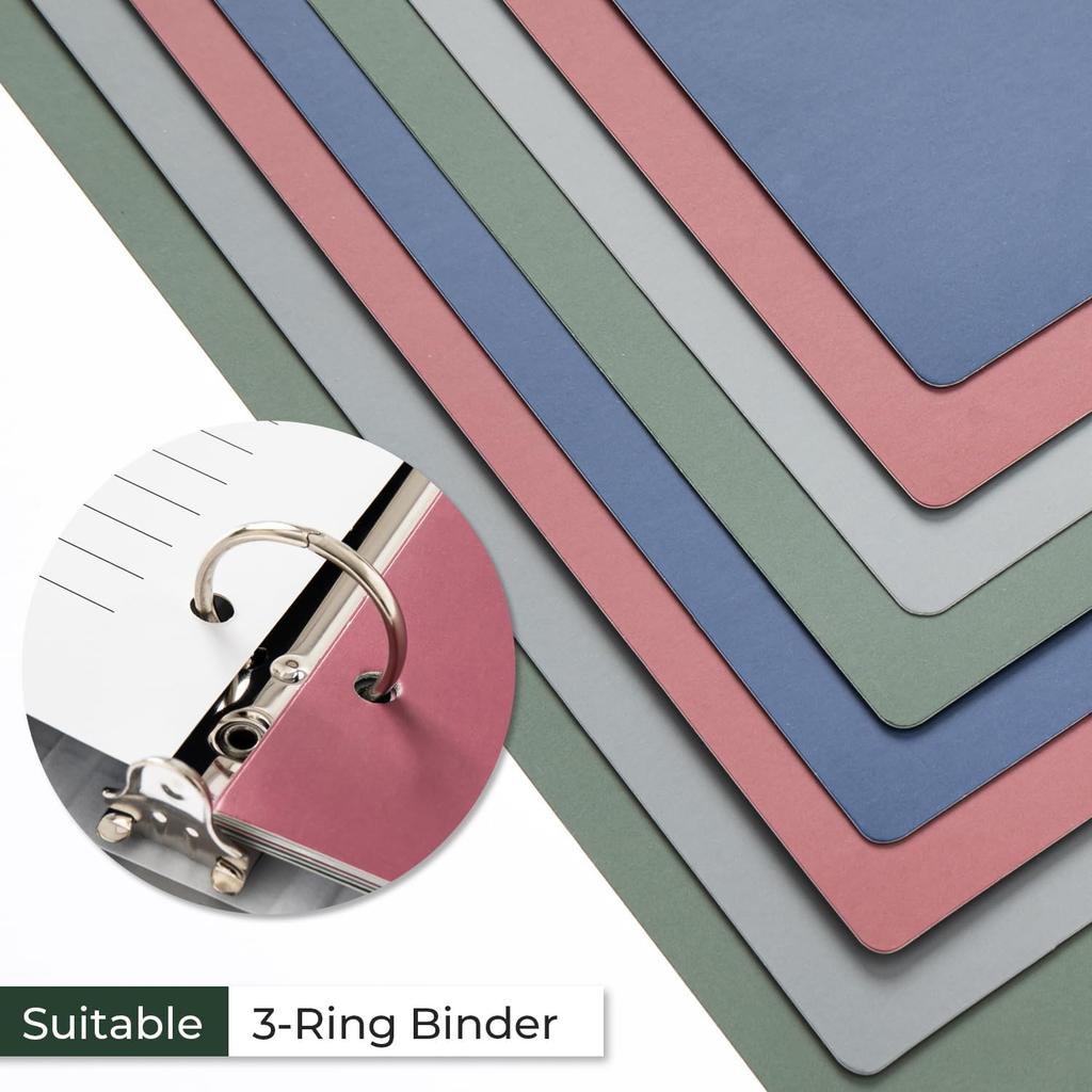 Y YOMA Colored 3 Ring Binder Dividers with Tabs Letter Size Paper Binder Tabs Page Dividers Cute Decorative Binder Index Dividers for Office School