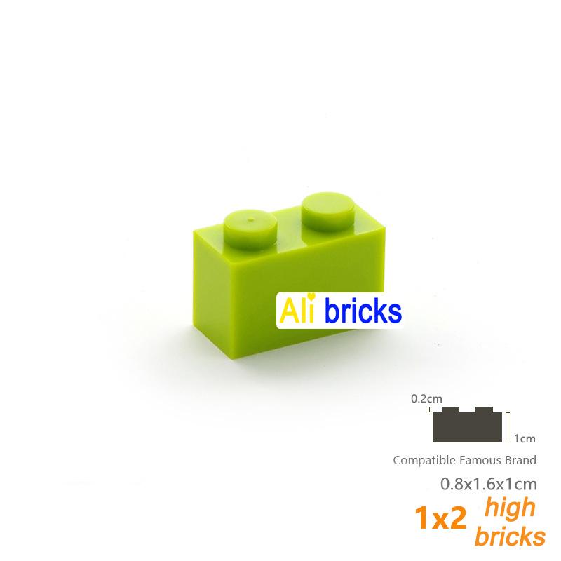 60pcs/lot Bulk Blocks Building Bricks Thick 1X2 Educational Assemblage Construction Toys for Children Size Compatible With Brand