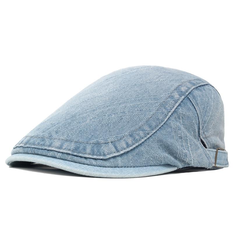 Кепка из мытой джинсовой ткани, мужской британский берет, женская кепка вперед, кепка маляра, кепка газетчика