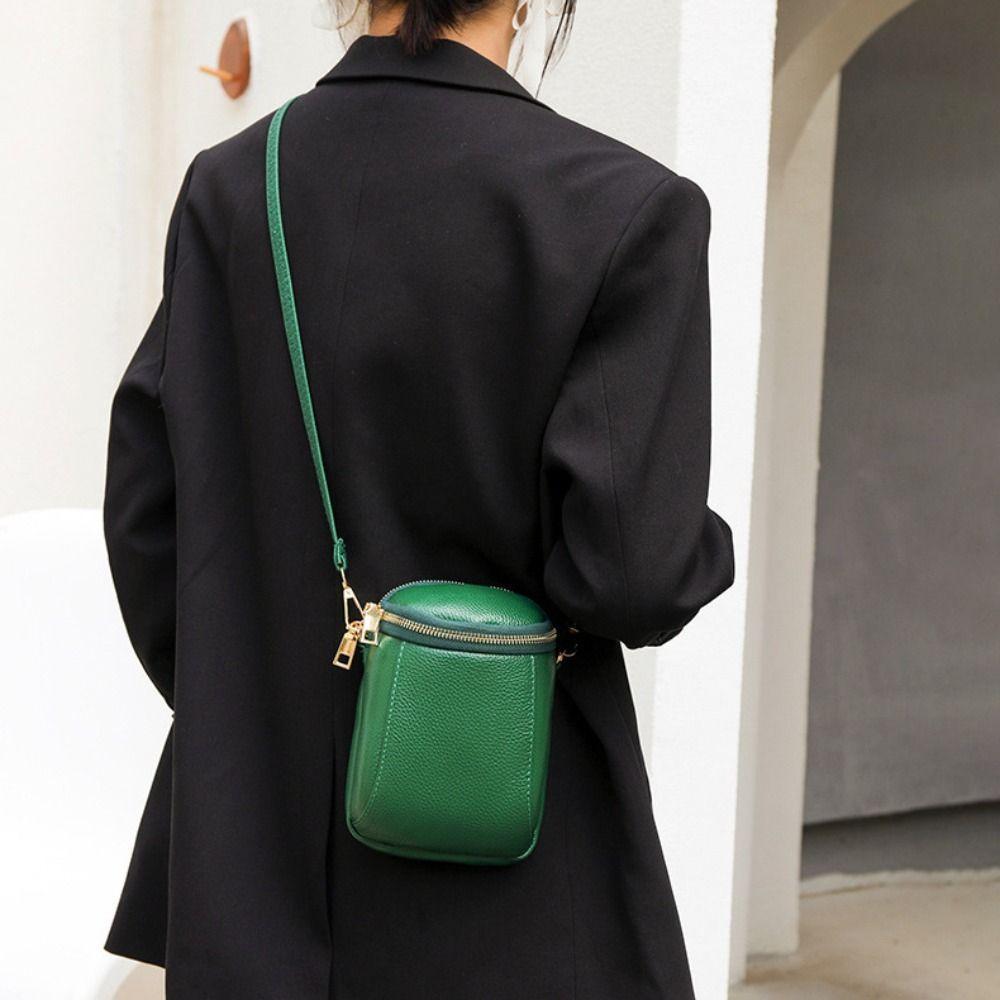Lightweight Cell Phone Bag PU Leather Cowhide Shoulder Bag Small Mini Small Crossbody Bag Women