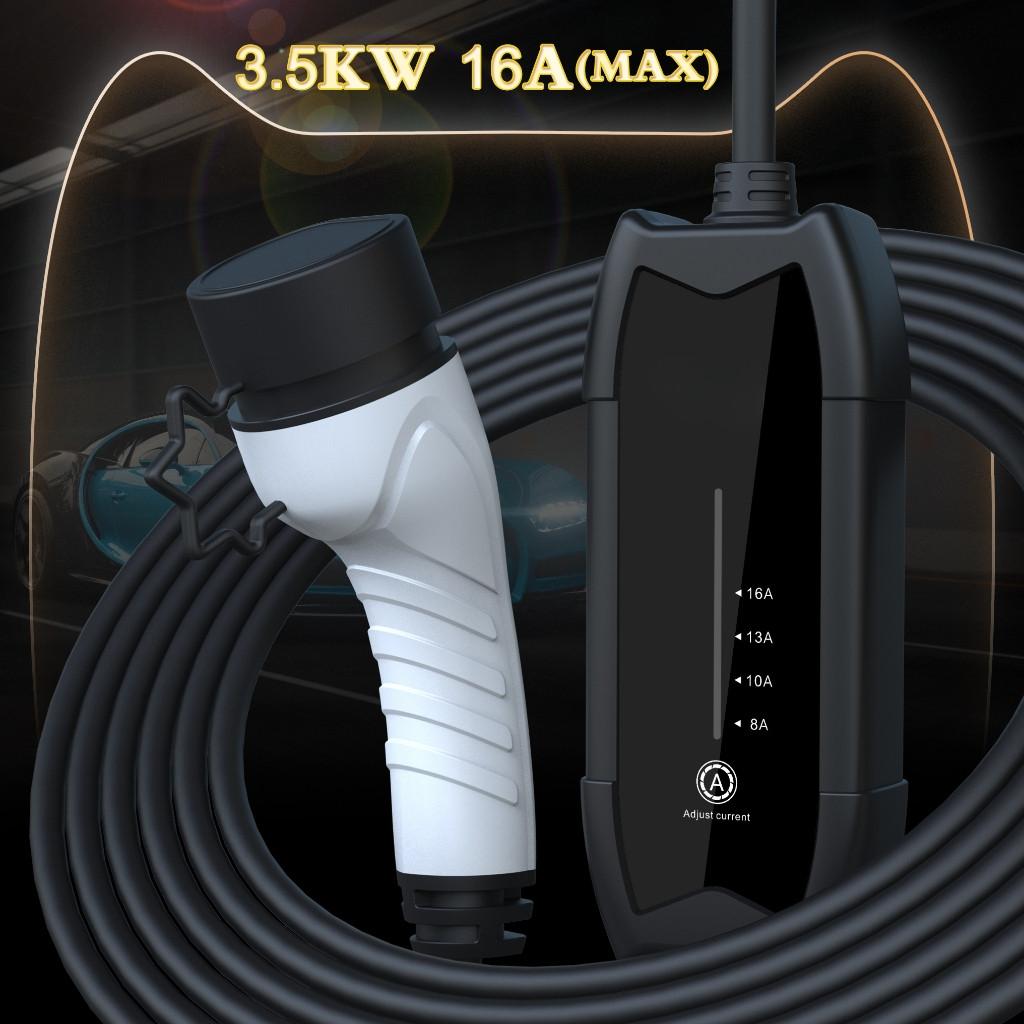 Портативное зарядное устройство для электромобилей Type2 16A 3,5 кВт Зарядное устройство для электромобилей Множественная защита Зарядная станция для автомобиля