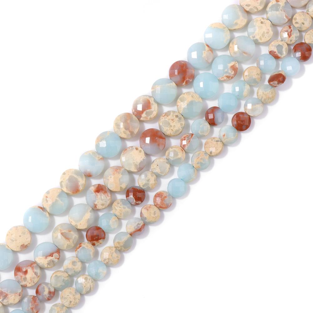 4/6mm Faceted Round Coin Stone Bead Accessories Flat Small Quality Crystal Gem Quartz Amazonite Lapis Bead Charm For DIY Jewelry