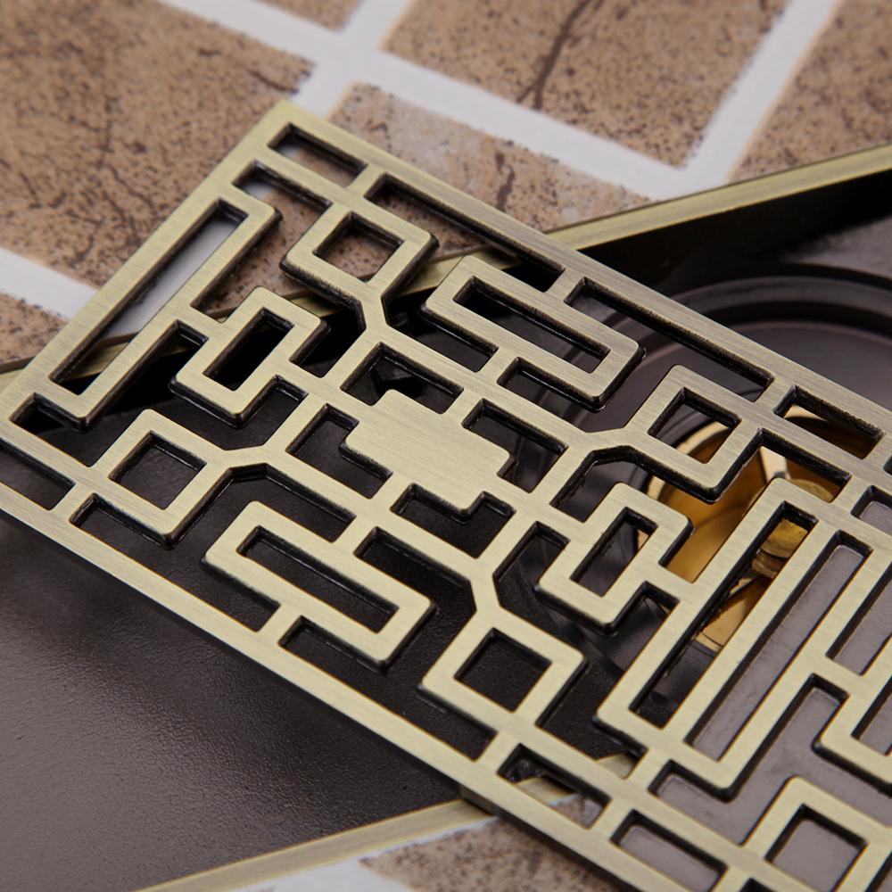 Floor Drain Shower Water Stopper Bathroom Antique Brass Long Drains Kitchen Sink Strainer Waste Plug Floor Mount