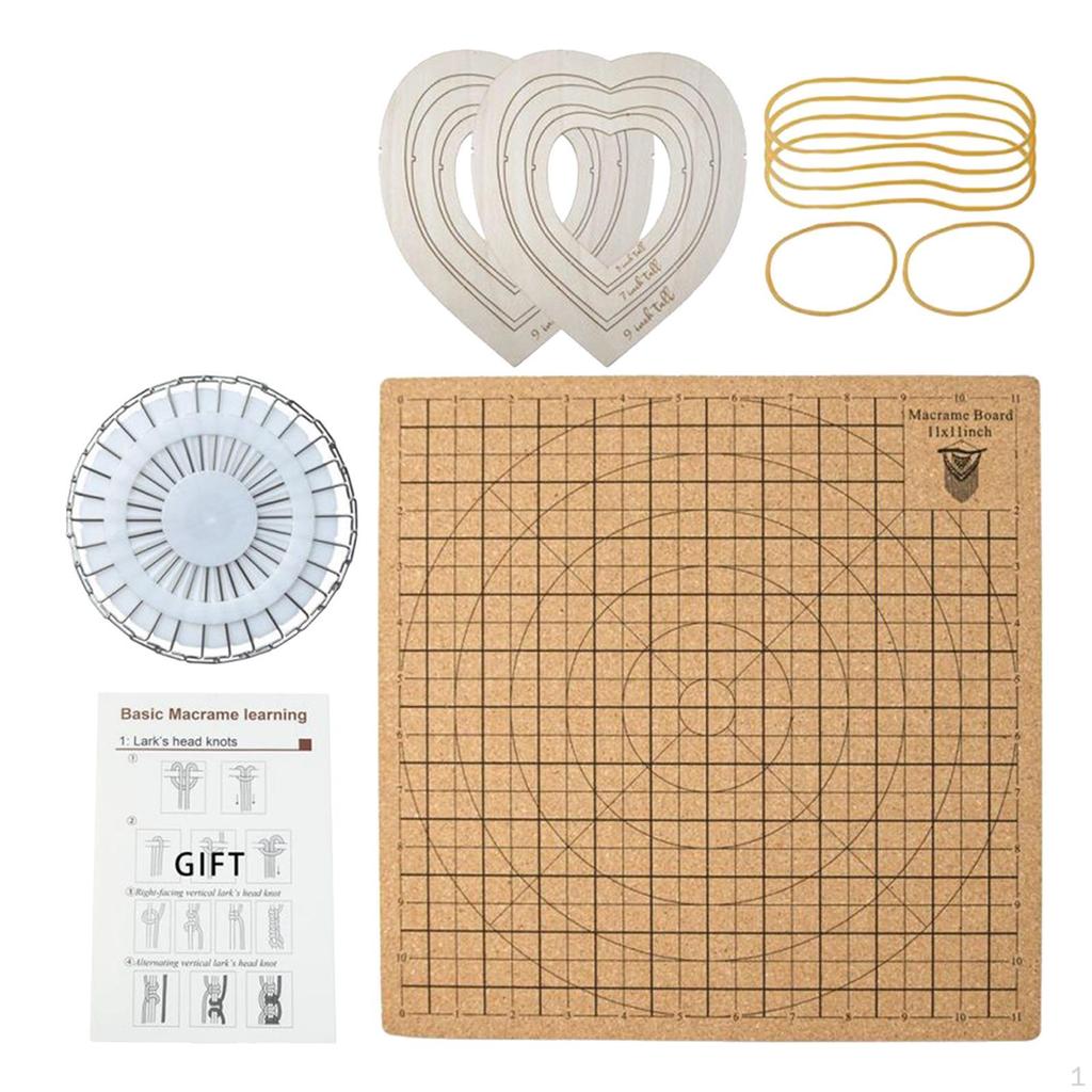 Macrame Board Blocking Mats Knotting String Crochet Cord DIY with T Shaped Pin Braiding Plate