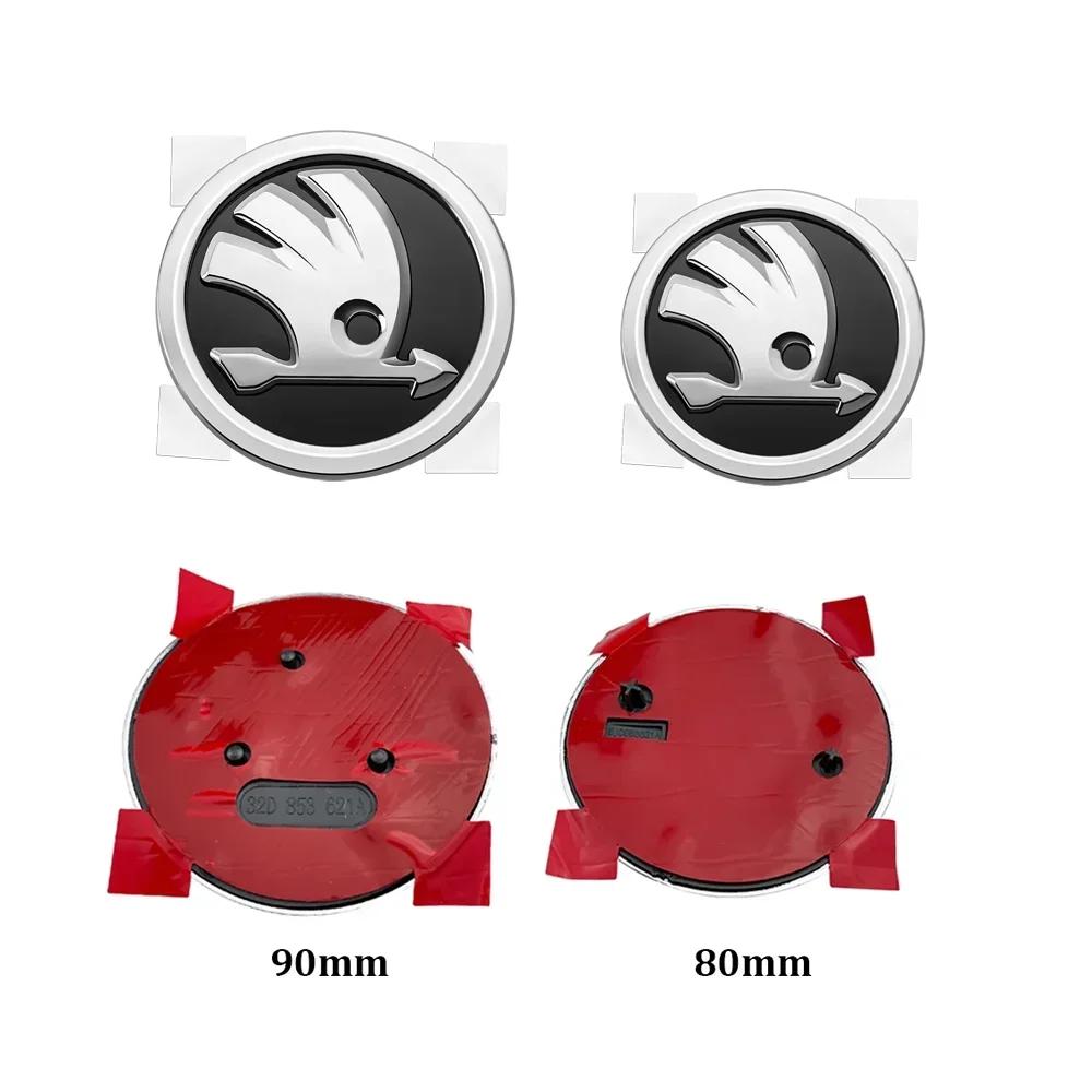 Car Sticker 80mm 90mm ABS Emblem For Skoda Fabia 1 2 Octavia a7 RS Superb Rapid Yeti Karoq Vision Car Head Front Rear Boot Tailg