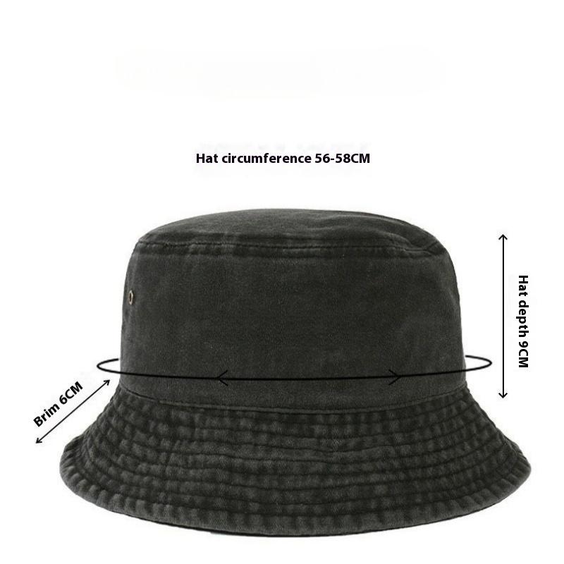 Retro Washed Fisherman Hat Simple Trendy Men and Women All-match Foldable Fashionable Cowboy Bucket Hat