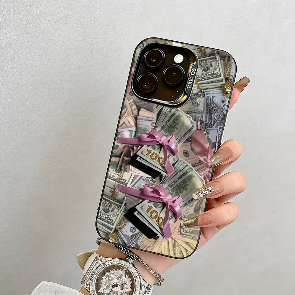 Финансовая свобода Чехол для iPhone 17,16,15,14,13,12,11 Plus,Pro Max,XS,Цветной Посеребренный Внутренний Чехол