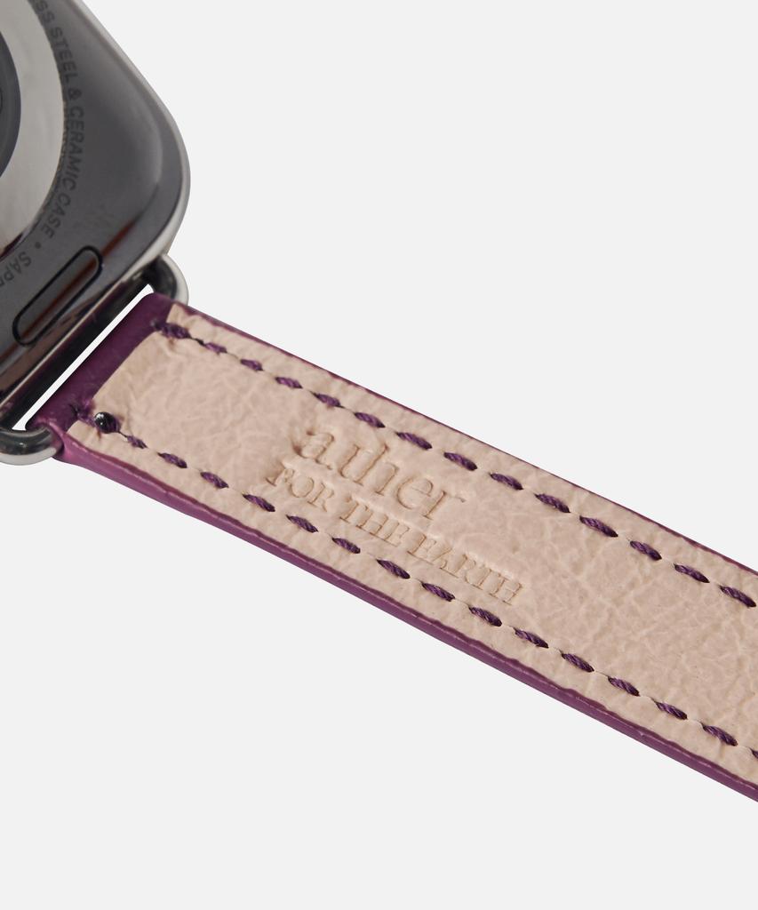 Adeo Apple Watch Двойной ремешок Тонкий Double Tour Веганская кожа Ремешок для часов Сливовый фиолетовый (Тип А)
