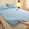 Solid Color Mattress Pads Foldable Bed Cover for Home Hotel Solid Color Mattress Cover Protector Non-Slip Breathable Bedding Mat