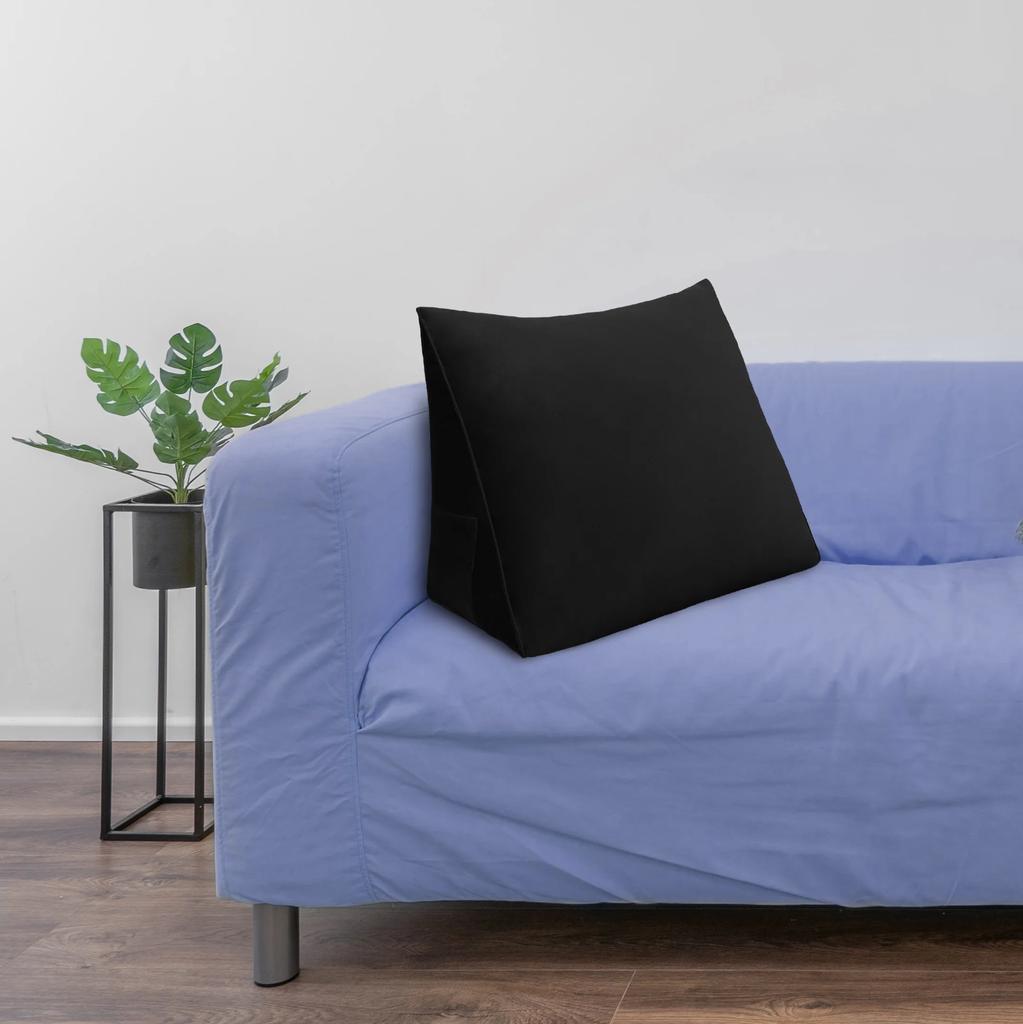 Back Support Pillow - Imitation Velour Black Back Support Pillow - Imitation Velour Black 80 cm