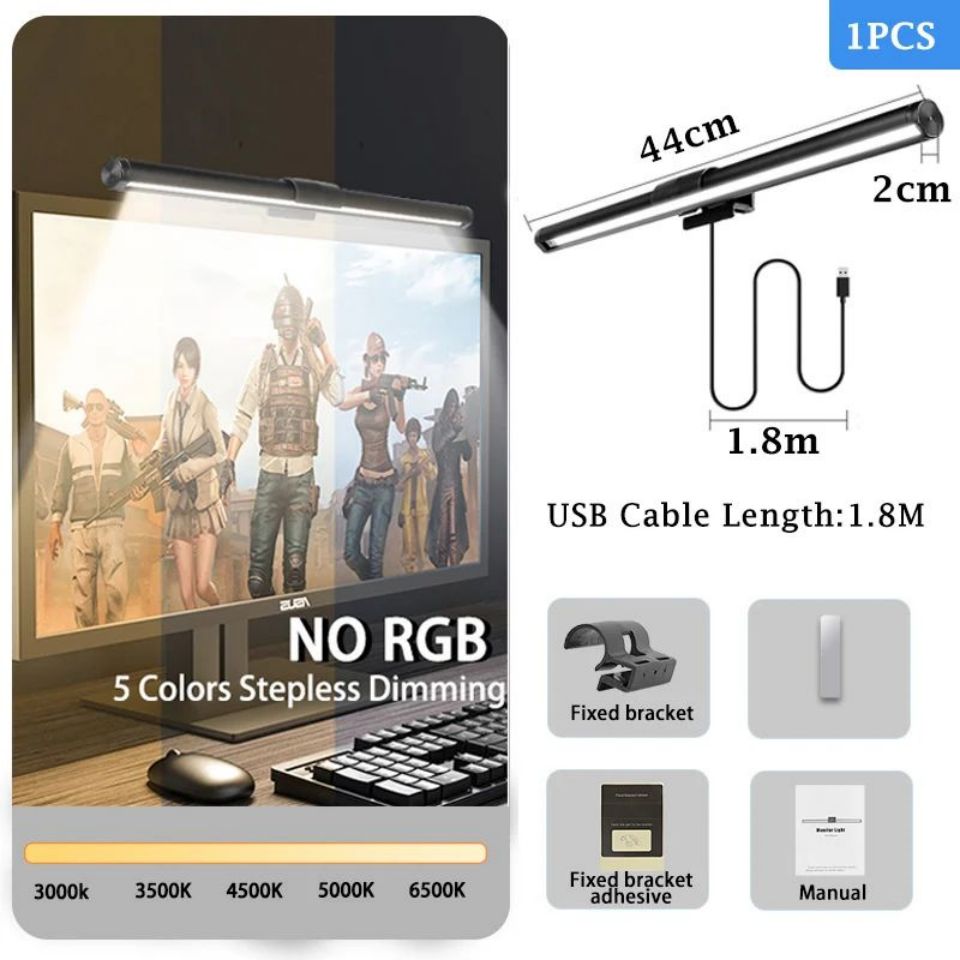 Светодиодный светильник для монитора, компьютерные лампы, светильник для чтения, экран, подвесной настольный светильник, монитор с бесступенчатым затемнением для спальни, кабинета