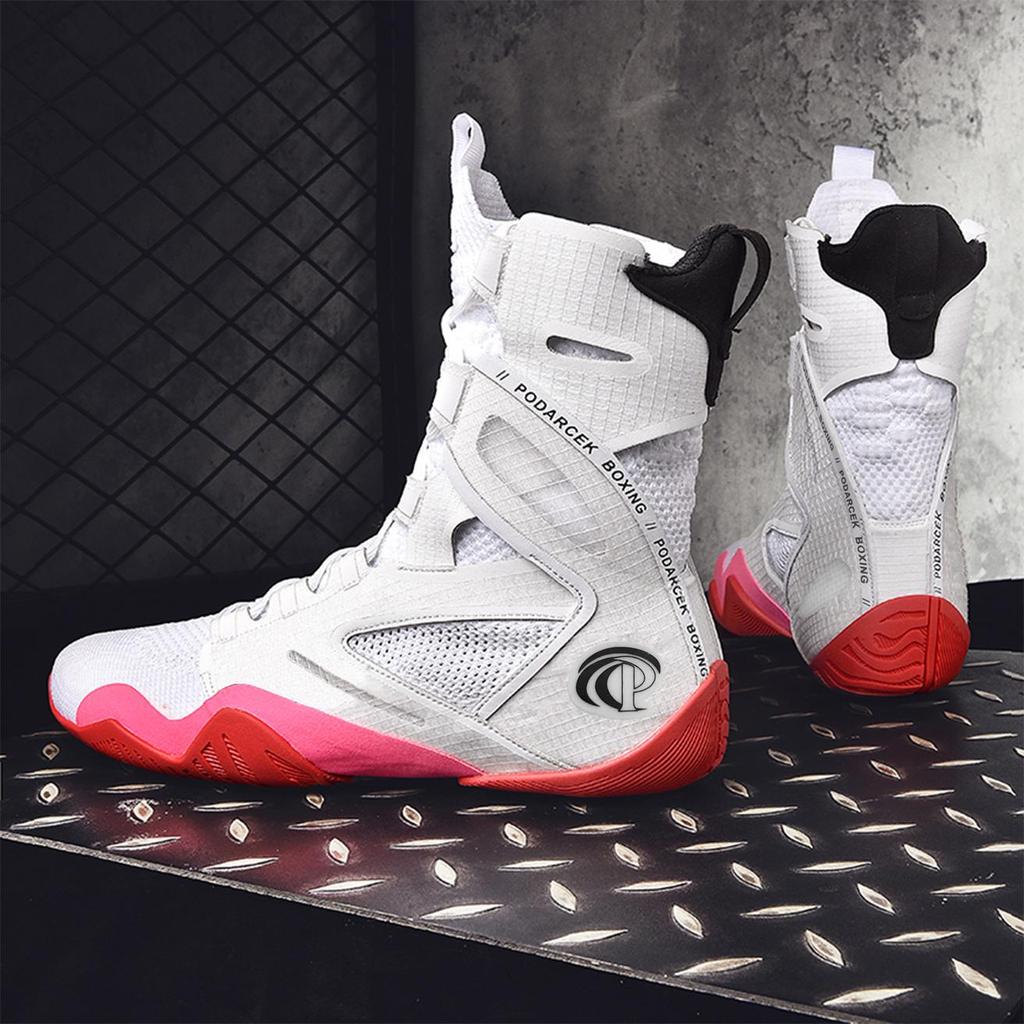 Борцовки с высоким верхом Мужские Нескользящие Боксерки Эластичные Обувь для Спарринга Боевые искусства Кроссовки, специально разработанные для тренировок в зале