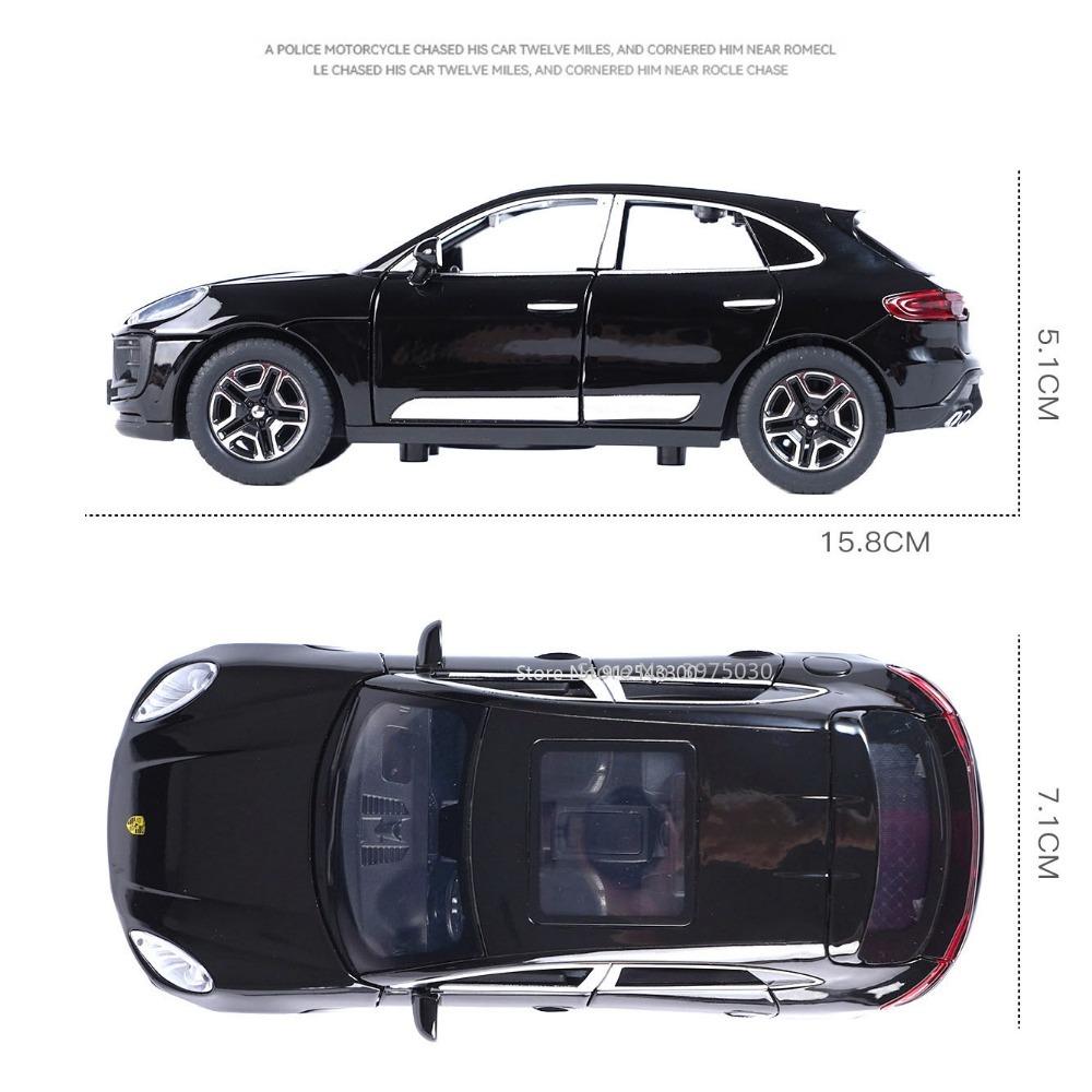 1/32 Porsche Macan T SUV Модель автомобиля из цинкового сплава, литая игрушка-симулятор со звуком и светом, коллекционная, украшает подарок на день рождения мальчика