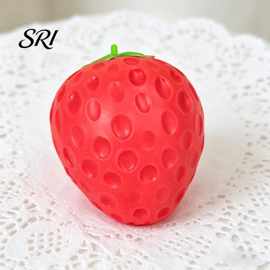 Strawberry Anti-stress Toy 1/2/3Pcs Simulated Squeeze Stress Relief Fake Fruit Fidget Anxiety Reduction Soft Stretchy Sensory Ball Relaxation
