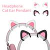 1 Pair Soft Cute Cat Ears White Black For Wireless Gaming Headsets Decor Silicone Headphones Headsets Decoration Accessories