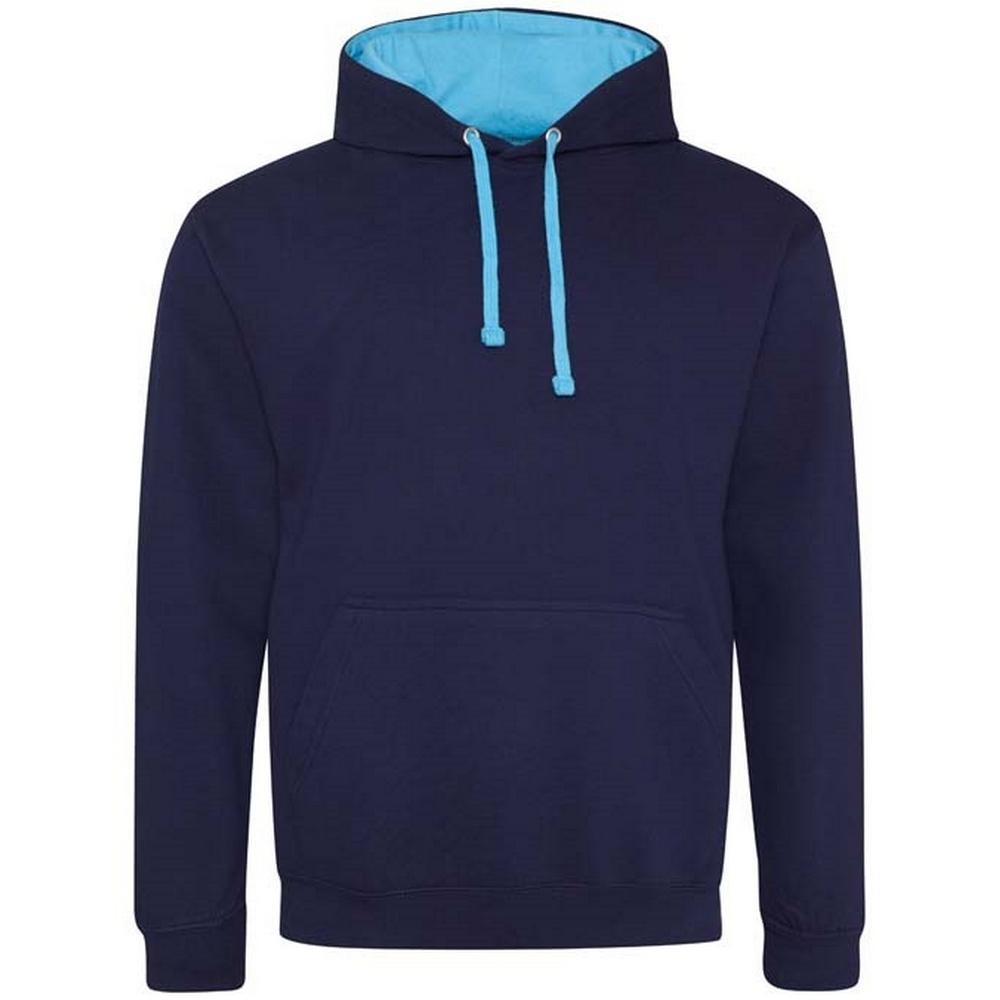 Унисекс толстовка с капюшоном Awdis для взрослых, однотонная, в стиле "varsity"