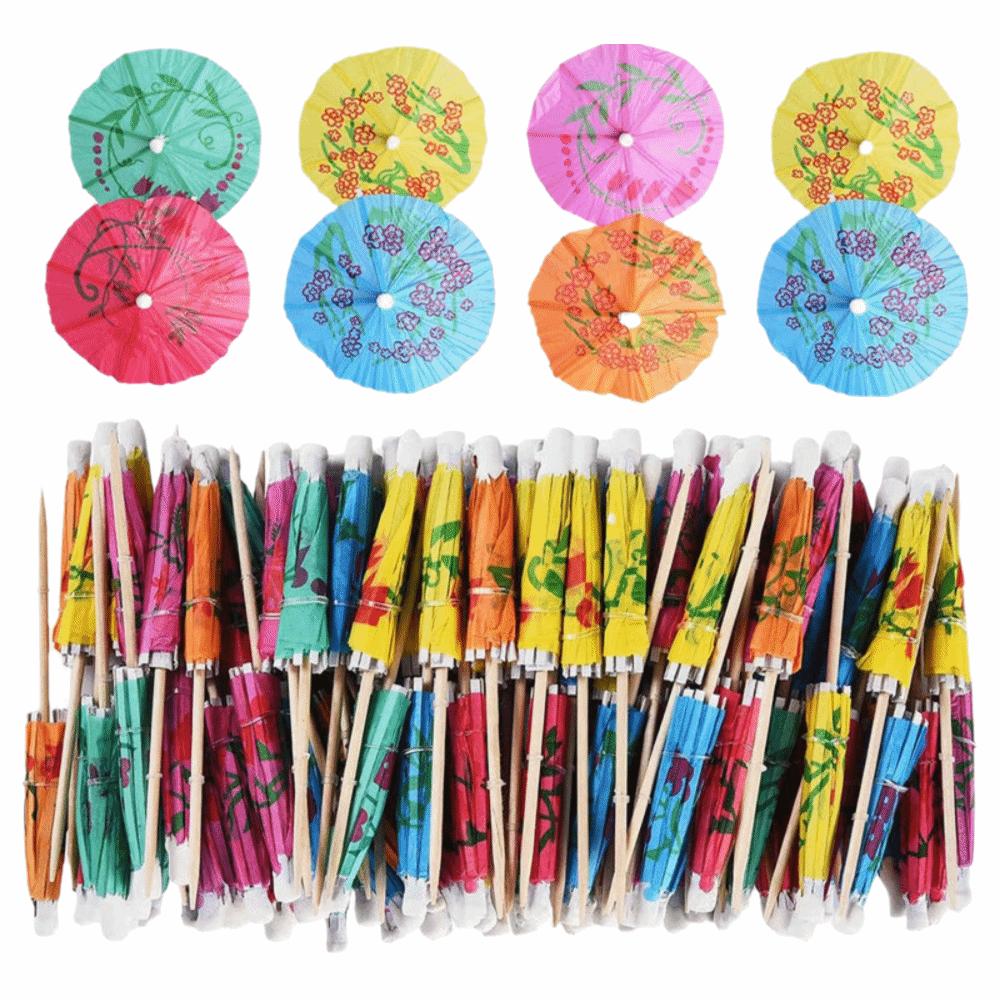 50Pcs Multicolored Cocktail Picks Mini Drink Umbrellas Cocktail Drink Umbrellas Drinks Garnish