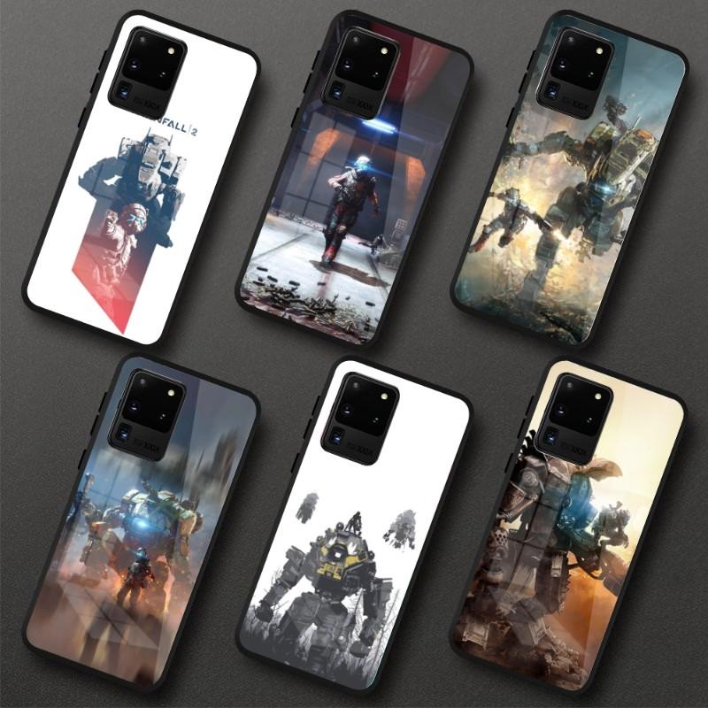 Крутой игровой чехол Titanfall2 для телефона Samung A32 A51 A52 NOTE 10 20 S10 S20 S21 S22 Pro Ultra Black PC Glass Phone Cover