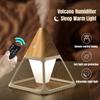 Usb Wood Grain Volcano Pyramid Air Humidifier Remote Control Aromatherapy Essential Oil Diffuser With Warm Lamp Aroma Difusor