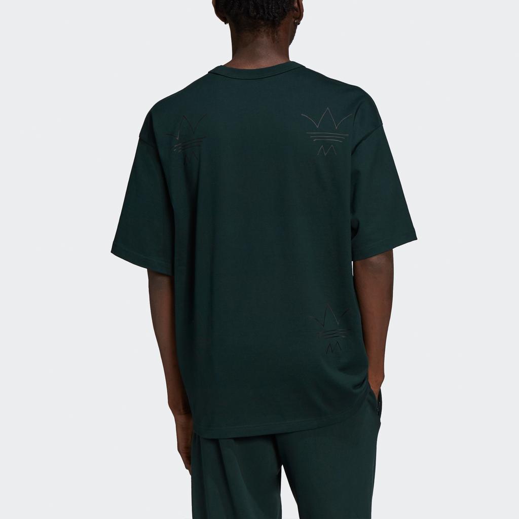 Adidas Оригиналы Clover RYV. Футболка Grx с логотипом и принтом свободного покроя, спортивная футболка с короткими рукавами, мужские топы, темно-зеленый H11472