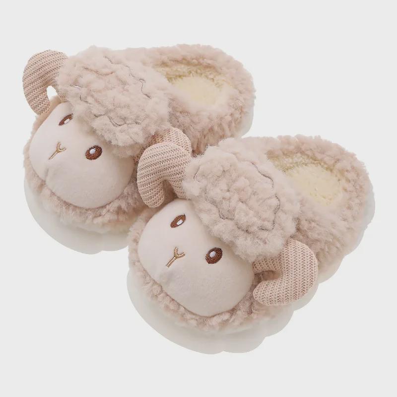 Детские милые зимние хлопковые тапочки с героями мультфильмов - маленькие, средние, большие размеры для мальчиков и девочек - домашние пушистые тапочки