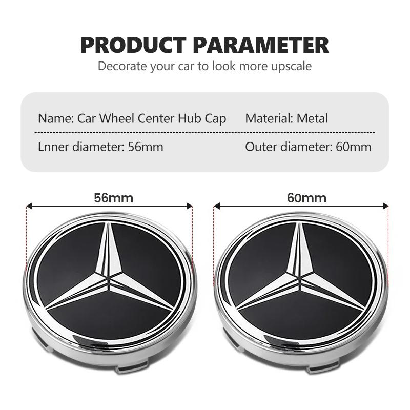 AABIA1 For Benz Car Logo Wheel hub Center Cap Badge covers sticker Decals Styling Accessories AMG Exclusive A C E R V Class CLA CLS