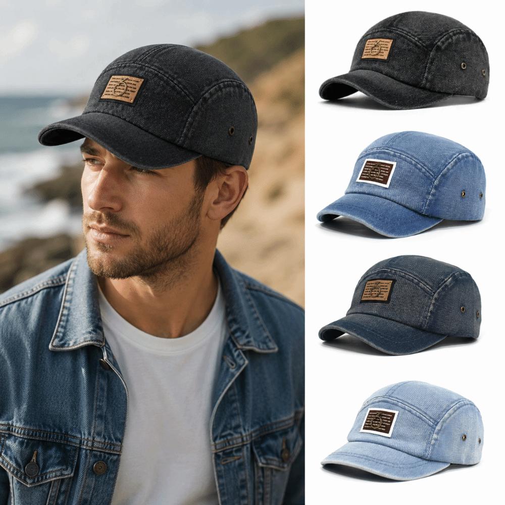 Deep Crown Denim Baseball Cap Adjustable Trucker Hat Retro Dad Hat  For Woman Man