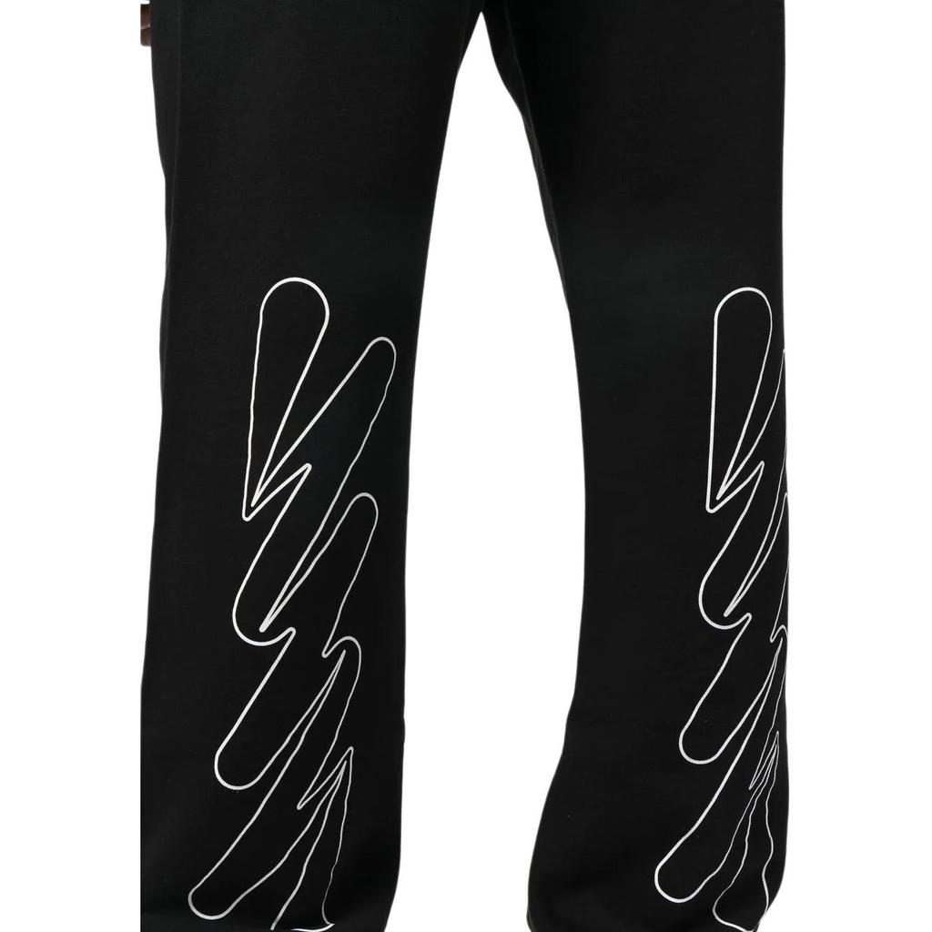 Off-White Wave Diagonal Slim Sweat Pant 'Black' Men's OMCH029F22FLE0081001