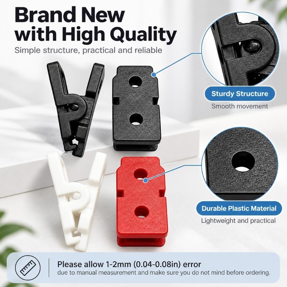 10pcs Plastic Badge Clip with Hole Outdoor Versatile Clip Tool Toy Clip for Lanyard Chest Tag