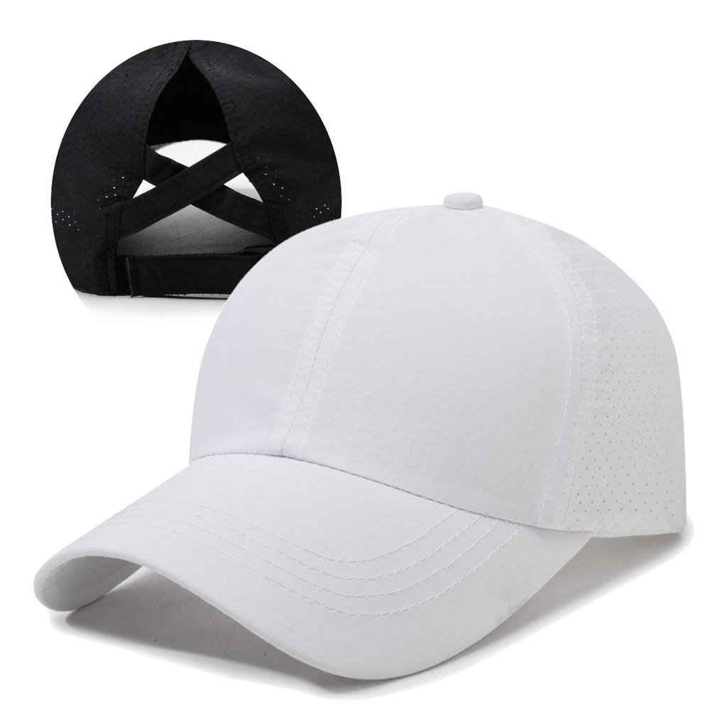 Summer Cap Baseball With Breathable Mesh Cross Design And Solid Color Daily For