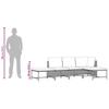 5 Piece Garden Sofa Set with Cushions Grey Poly Rattan