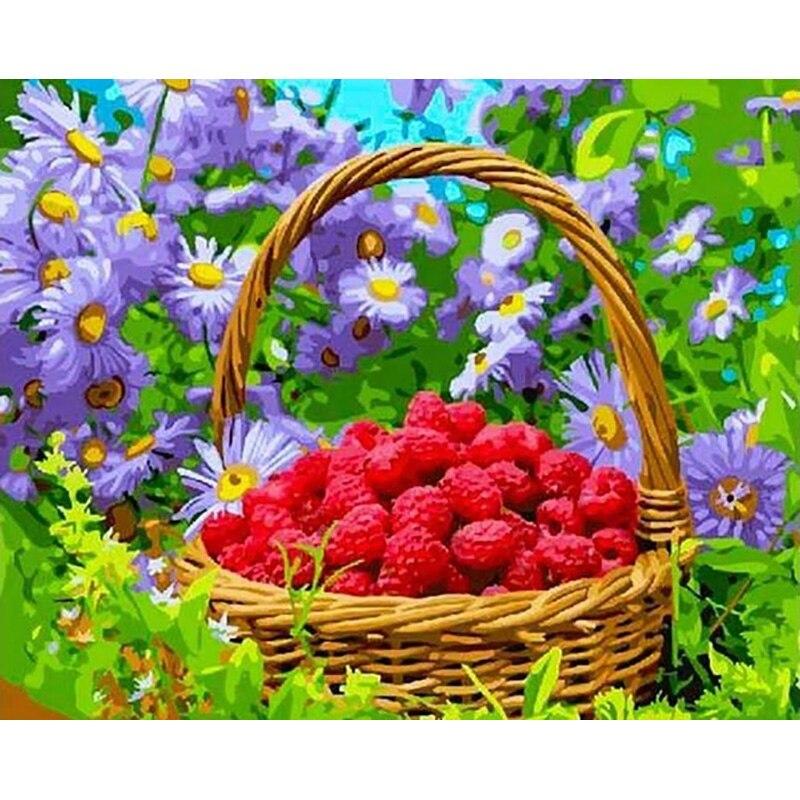 New Painting 5d Diy Diamond Strawberry Diamond Embroidery Daisy Cross Stitch Crafts Full Round Drill Home Decor Art Gift