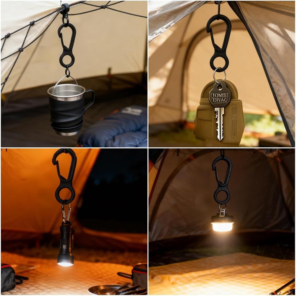 30Pcs Mini Plastic Quick Release Clips, Lightweight Tent Hanging Hooks For Camping Canopy Lantern Key Gear Outdoor Accessories