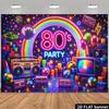 Ретро-фон для вечеринки 80-х, подходит для свадеб в стиле 80-х, украшений на выпускной, оснащен неоновыми шрифтами