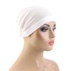 Elastic Hood Solid Color Postpartum Hat Comfortable Crinkle Hijab Turban  Summer