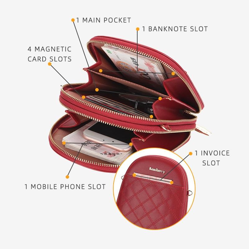 Baellerry Модные женские сумки на ремне из искусственной кожи, сумка через плечо, женская сумка для телефона, кошелек