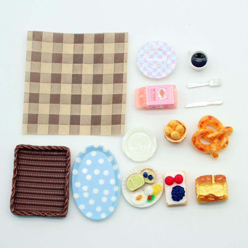 1 Набор Кукольный домик Мини Завтрак Игра Дим Сам Хлеб Джем Тарелка Модель Миниатюрная Кухня Готовка Выпечка Модель Сделай сам Кукольные Аксессуары