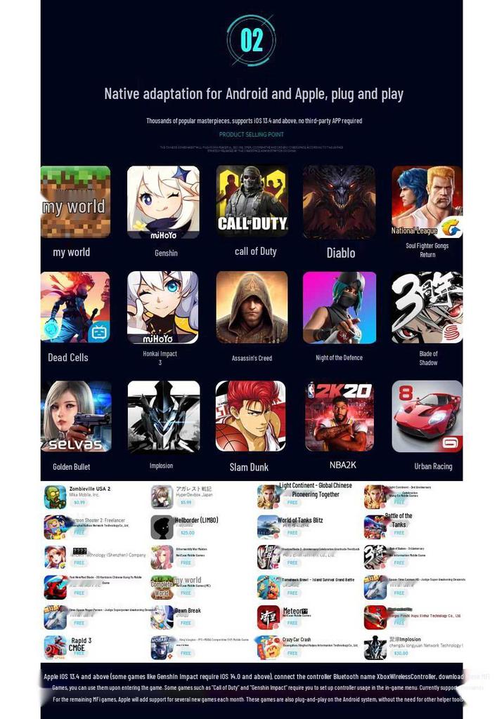 Беспроводной раздельный игровой контроллер MOCUTE-061 для телефонов Android и Apple