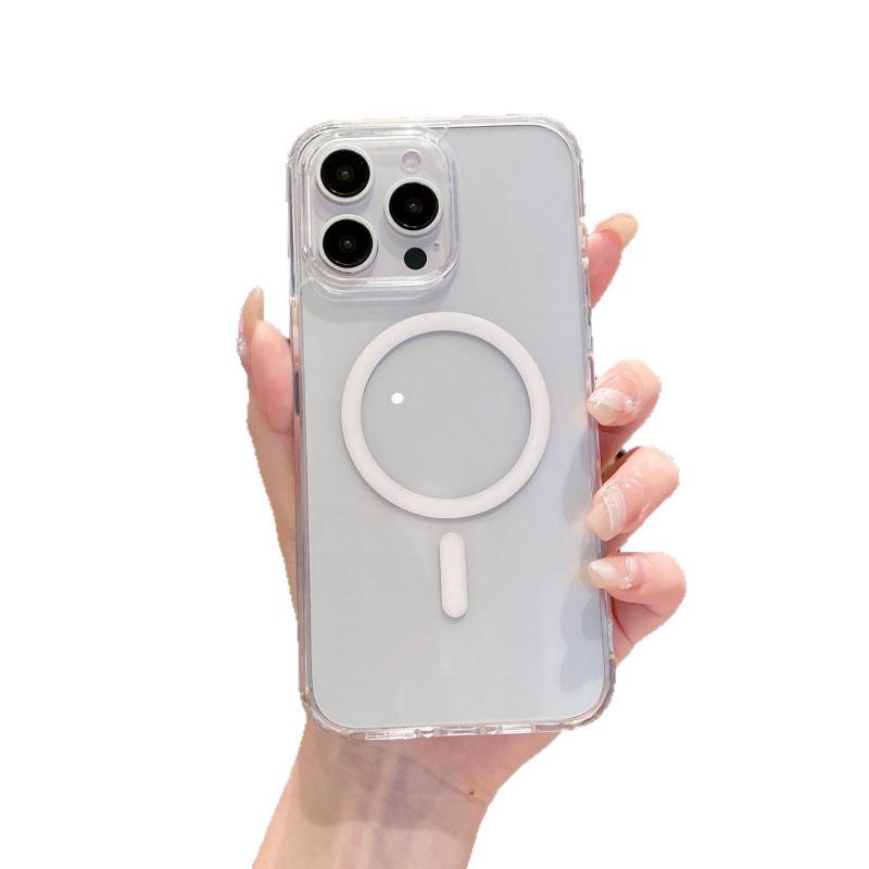 Прозрачный противоударный чехол из ТПУ для iPhone 17 Pro с магнитами и защитой Air Cushion