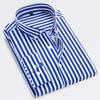 Men's Striped Shirts Trun Down Collar Business Formal Shirt Men Slim Korean Style Casual Long Sleeve Shirts
