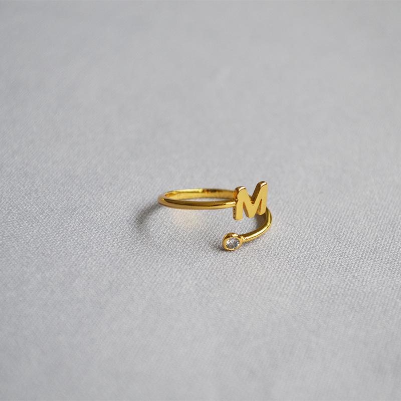 2019 Exquisite Adjustable Initial Ring for Women - Stackable Open Design for Index Finger