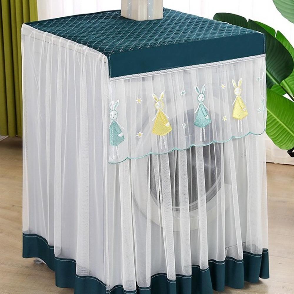 Lace Embroidery Washing Machine Protective Cover Universal Rectangle Dust-proof Cover Kitchen