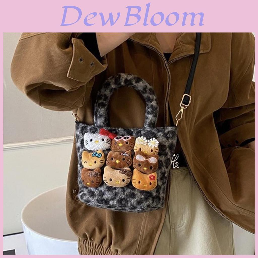 Hello Kitty Cartoon Shoulder Bag With Plush Material For Daily Use And Casual Outfits