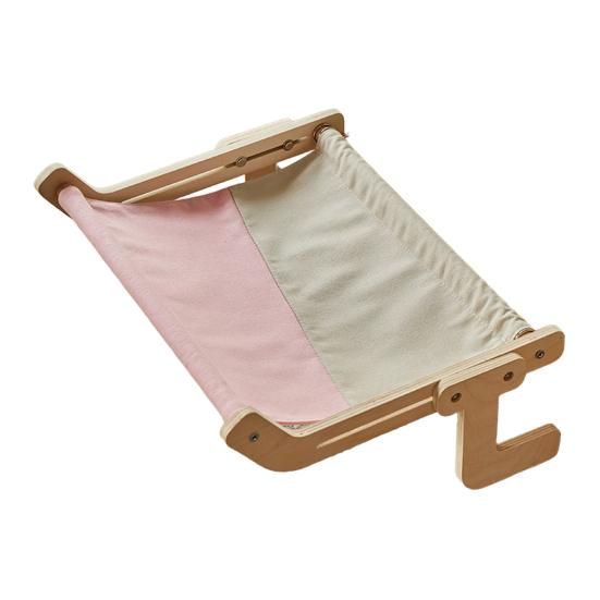 Bedside Cat Hammock Adjustable Cat Bed Window Perch with Wood Frame No Drilling Installation Pet