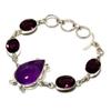 Sage Amethyst Amethyst Gemstone 925 Silver Plated Jewelry Bracelet 6-8"