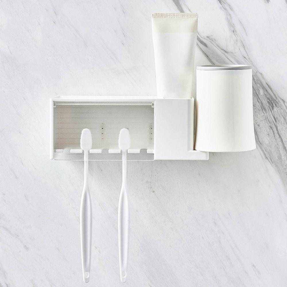 Dustproof Toothbrush Toothpaste Holder White/Grey Toothbrush Storage Organizer Bathroom