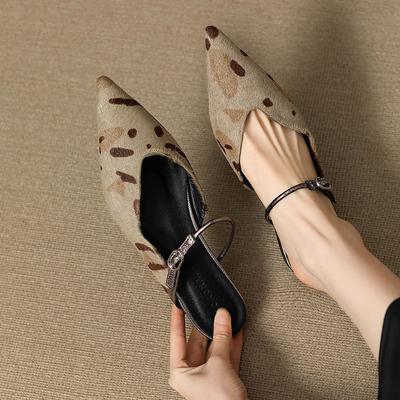 Модные балетки Женские тапочки Острый носок Модная обувь Слингбэки Туфли-мюли для платья Лето 2025 Новые Элегантные сандалии Женские Роскошные туфли
